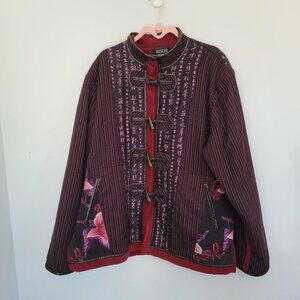 Vintage Koos Of Course! Striped with Silk Accents Women's 1X Jacket